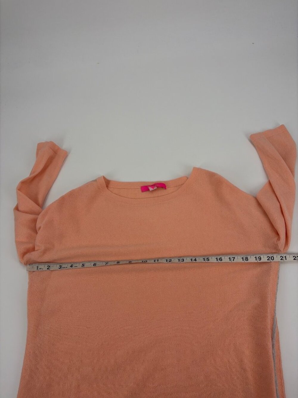Lilly Pulitzer Dayna 3/4 Sleeve Sweater Peach Gray Coolmax Womens Medium Preppy - Picture 8 of 9